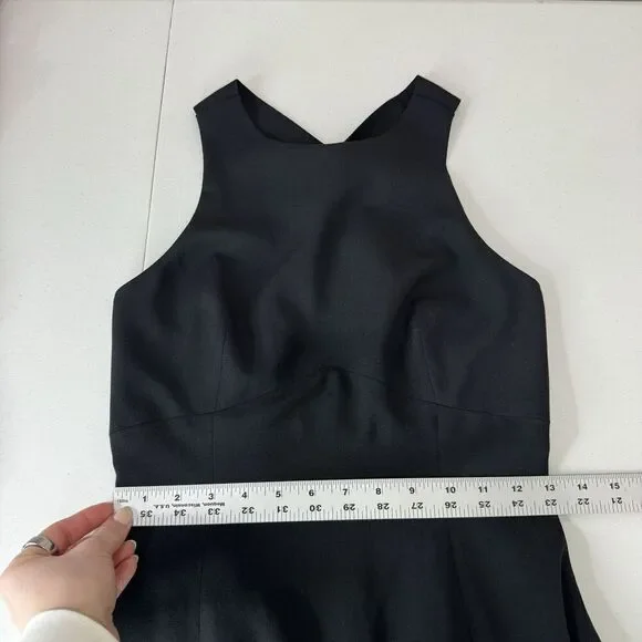 Vintage Ann Taylor Womens Dress 2 Black Midi Knot Y2K Cocktail Evening Formal - Picture 7 of 12